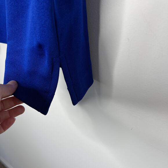 Exclusively Misook Skirt Womens 1X Blue Knit Pull On Elastic Waist Side Slit - Picture 7 of 8